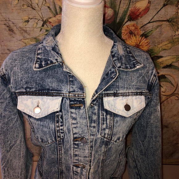 Wren & Glory Rare I Love You Denim Jacket Sz M - Picture 13 of 16
